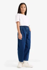 DeFacto Balloon Fit Wide Leg Jean Trousers Girls - Image 6