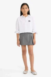 DeFacto Elastic Waist Poplin Shorts Skirt Girl - Image 3