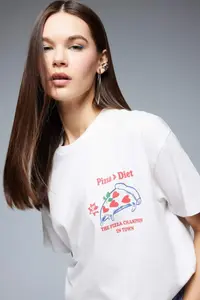 DeFacto Oversize Wide Fit Crew Neck Back Printed Short Sleeve T-Shirt - Image 4