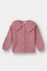DeFacto Baby Girl Large Collar Buttoned Knitwear Cardigan