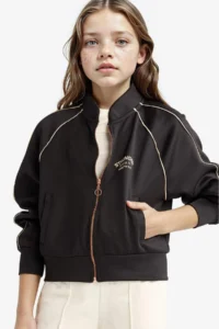 DeFacto Printed Crew Neck Scuba Diving Fabric Zipper Cardigan Girl Child - Image 4