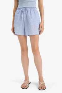 DeFacto A-Line Gingham Pocketed Normal Waist Shorts - Image 5