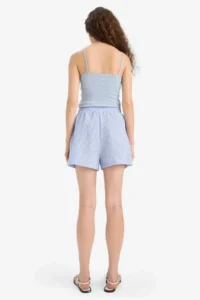 DeFacto A-Line Gingham Pocketed Normal Waist Shorts - Image 7