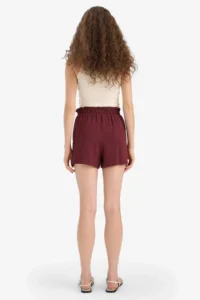 DeFacto Normal Waist Elastic Pocket Crinkle Viscose Shorts - Image 6