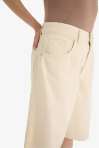 DeFacto 100% Cotton Normal Waist Short Leg Gabardine Bermuda Shorts - Image 7