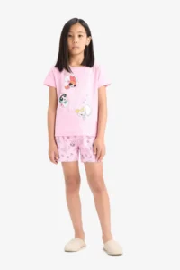 DeFacto 100% Cotton PowerPuff Girls Pajamas Set with Elastic Waistband for Girls