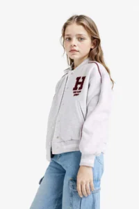 DeFacto College Collar Back Printed Bomber Jacket Girls - Image 3