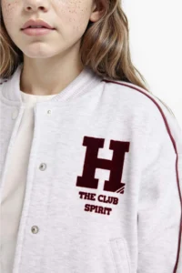 DeFacto College Collar Back Printed Bomber Jacket Girls - Image 5
