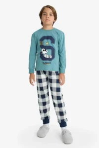 DeFacto Snoopy Pajama Set Long Sleeve Top Long Bottom Boy Child - Image 2