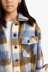 DeFacto Stamp Checked Long Sleeve Shirt Girl - Image 5