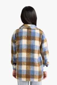 DeFacto Stamp Checked Long Sleeve Shirt Girl - Image 6