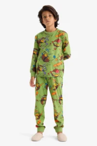 DeFacto 100% Cotton Teenage Mutant Ninja Turtles:Mutant Mayhem Pajama Set Boy