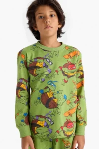 DeFacto 100% Cotton Teenage Mutant Ninja Turtles:Mutant Mayhem Pajama Set Boy - Image 3