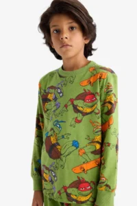 DeFacto 100% Cotton Teenage Mutant Ninja Turtles:Mutant Mayhem Pajama Set Boy - Image 4