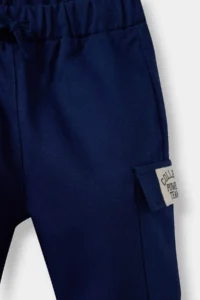 DeFacto Jogger Fit Flexible Banded Leg Gabardine School Trousers for Baby Boy - Image 3