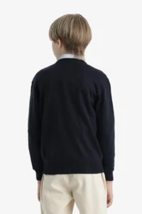 DeFacto V-Neck Buttoned School Knitwear Cardigan Boy - Image 7