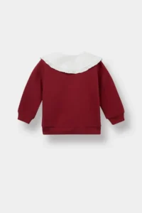 DeFacto Big Collar Printed Buttoned School Cardigan for Baby Girl - Image 4