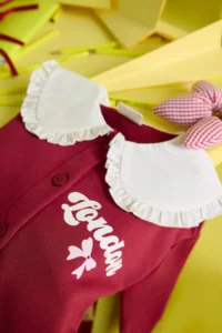 DeFacto Big Collar Printed Buttoned School Cardigan for Baby Girl - Image 5