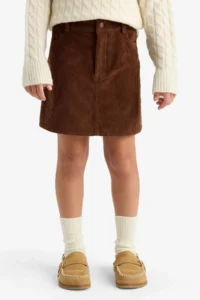 DeFacto Cotton Ribbed Velvet Skirt Girls' - Image 2