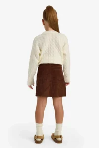 DeFacto Cotton Ribbed Velvet Skirt Girls' - Image 4