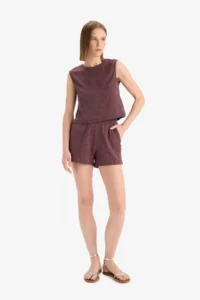 DeFacto Regular Fit Crepe Shorts - Image 2