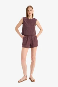 DeFacto Regular Fit Crepe Shorts - Image 3