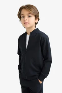 DeFacto College Collar Zippered Bomber Jacket Boy - Image 3