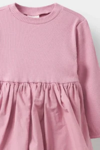 DeFacto Long Sleeve Ribbed Camisole Balloon Skirt Dress for Baby Girl - Image 2