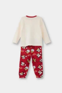 DeFacto Baby Girl Disney Mickey & Minnie Christmas Themed Pajama Set Long Sleeve Top Long Bottom - Image 5