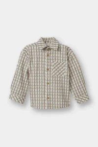 DeFacto Checkered Seersucker Textured Long Sleeve Shirt Baby Boy