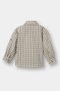 DeFacto Checkered Seersucker Textured Long Sleeve Shirt Baby Boy - Image 3