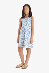 DeFacto Patterned Sleeveless Dress Girls' - Image 2