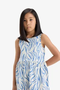 DeFacto Patterned Sleeveless Dress Girls' - Image 3