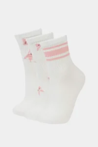 DeFacto Women's Comfortable Elastic 3-Piece Cotton Socks