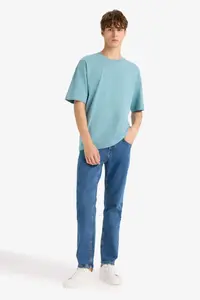 DeFacto Boxy Fit Crew Neck Printed Short Sleeve T-Shirt - Image 2