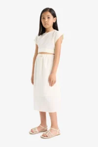 DeFacto Elastic Waist Weaving Skirt Girls' - Image 2