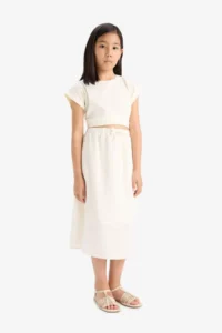 DeFacto Elastic Waist Weaving Skirt Girls' - Image 3