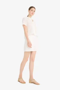 DeFacto Regular Fit Plain Hem embroidery Shorts - Image 4