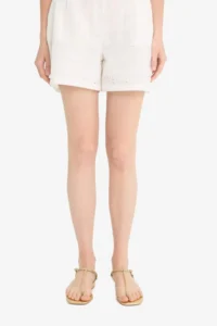 DeFacto Regular Fit Plain Hem embroidery Shorts - Image 6