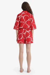 DeFacto 100% Cotton Normal Waist Patterned Short Leg Shorts - Image 6