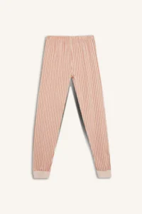 DeFacto Girl's Pajama Set Printed Long Sleeve Top Striped Long Bottom - Image 3