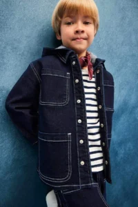 DeFacto Hooded Buttoned Denim Jacket Baby Boy
