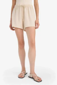 DeFacto Normal Waist Short Leg Linen Blend Shorts - Image 4