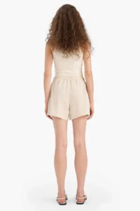 DeFacto Normal Waist Short Leg Linen Blend Shorts - Image 6
