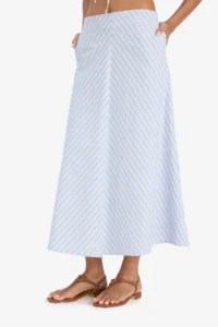 DeFacto A-Line Striped Normal Waist Poplin Maxi Skirt - Image 5