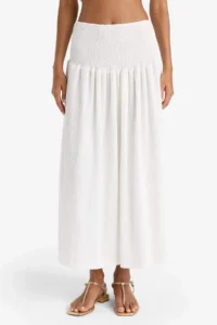 DeFacto A-Line Normal Waist Wrapped White Maxi Skirt - Image 4
