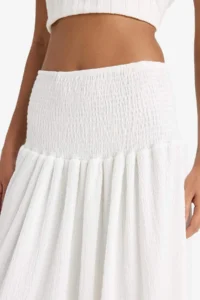 DeFacto A-Line Normal Waist Wrapped White Maxi Skirt - Image 5