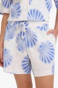 DeFacto High Flexible Waist Patterned Muslin Shorts - Image 6