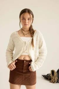 DeFacto V-Neck Front Tie Knitwear Cardigan Girl