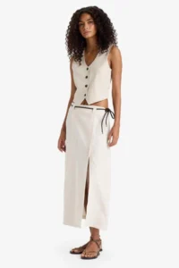 DeFacto Regular Fit High Waist Midi Skirt - Image 3